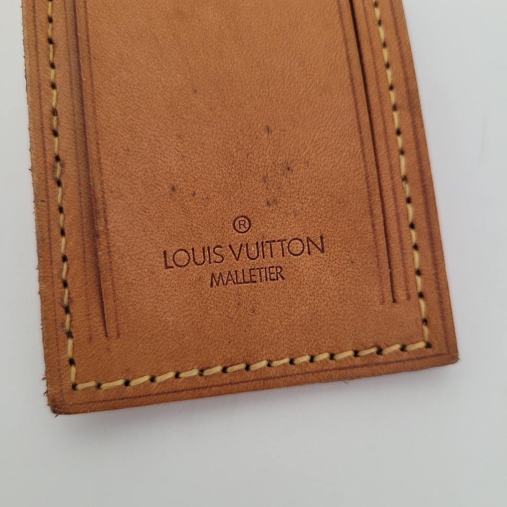 Louis Vuitton Vachetta Leather Luggage Tag and Handle Binder Set Tan Made France - Picture 2 of 6